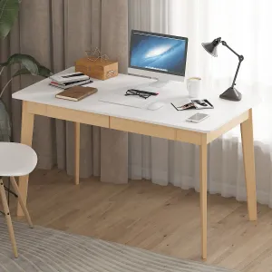 Wooden Minimalist Desk Wide Study Desk Sturdy & Stable 47.2"W