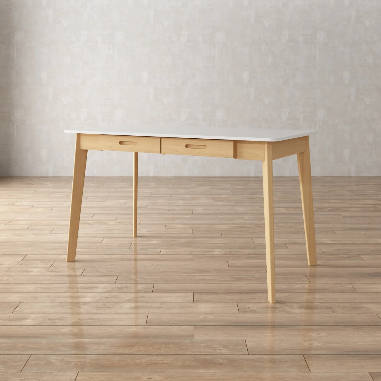 Wooden Minimalist Desk Wide Study Desk Sturdy & Stable 47.2"W