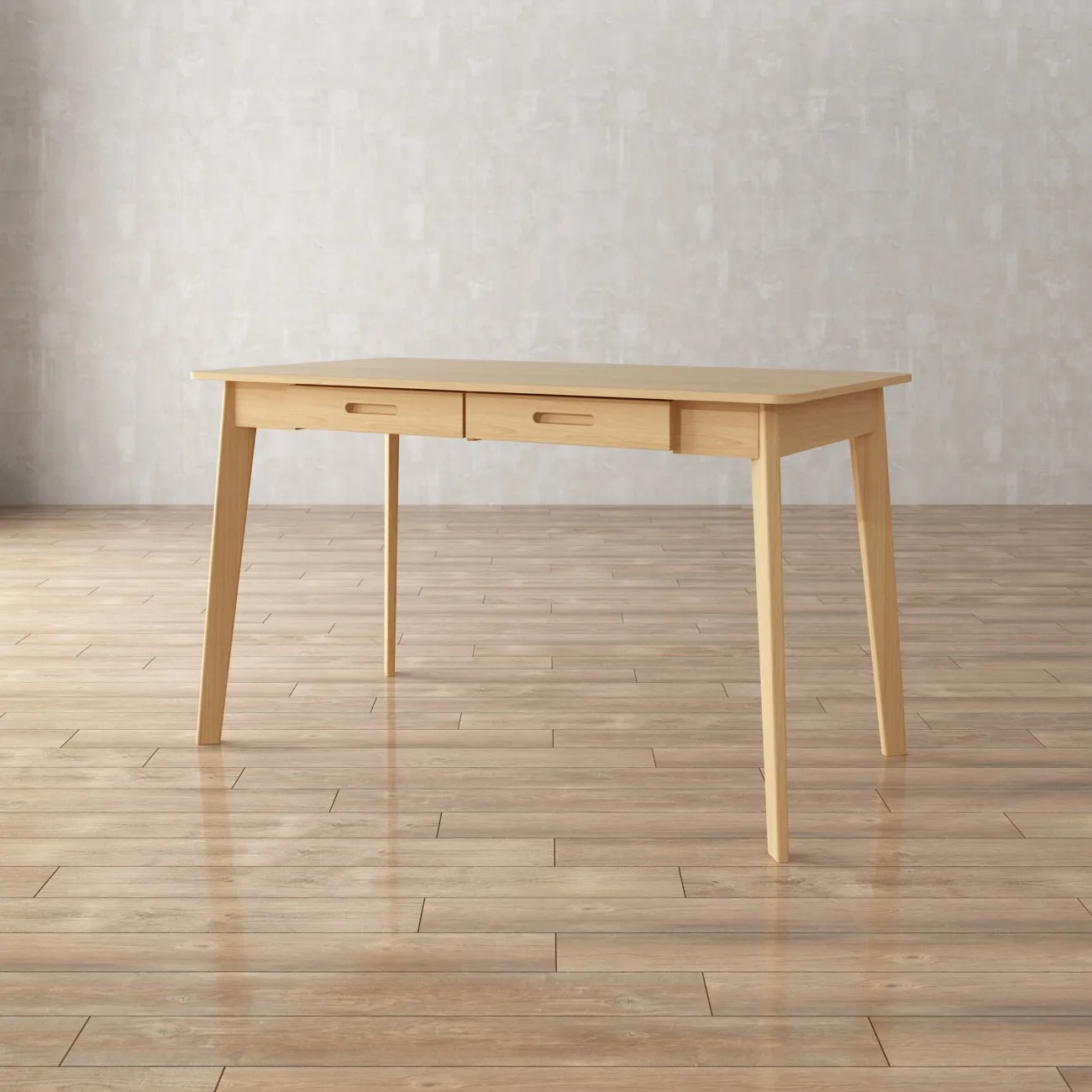 Wooden Minimalist Desk Wide Study Desk Sturdy & Stable 47.2"W