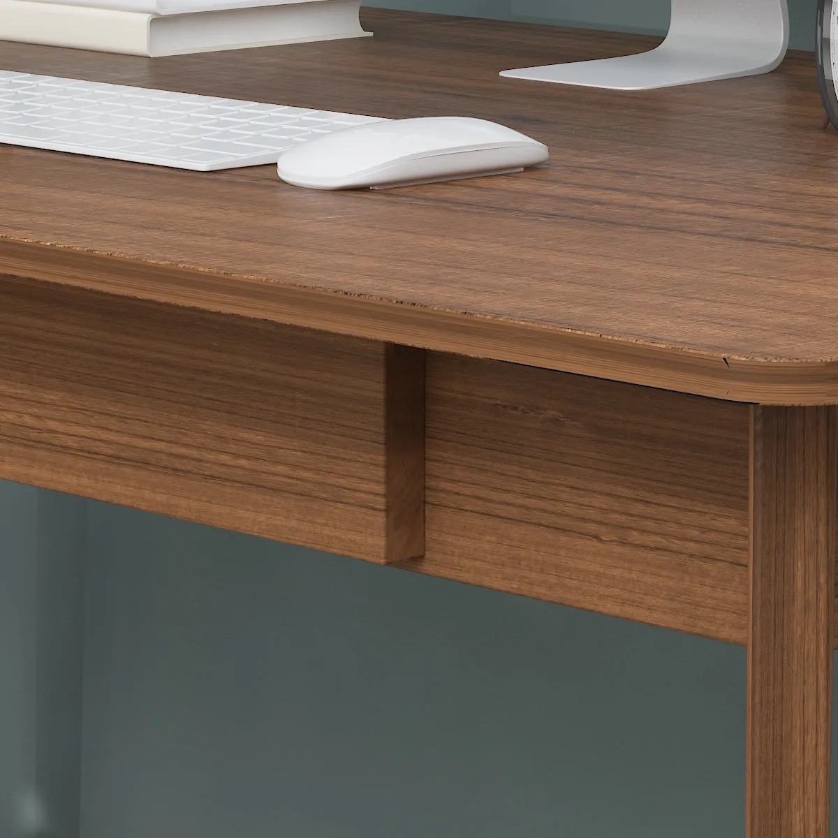 Wooden Minimalist Desk Wide Study Desk Sturdy & Stable 47.2"W