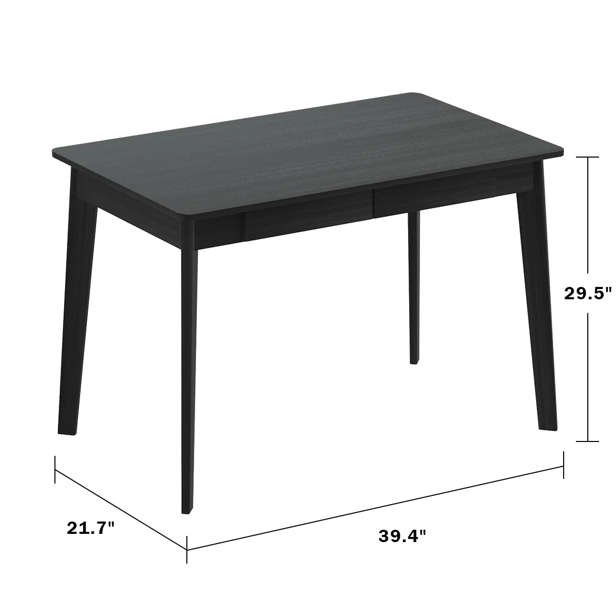 Wooden Minimalist Writing Desk White Study Table for Office 39.4"W