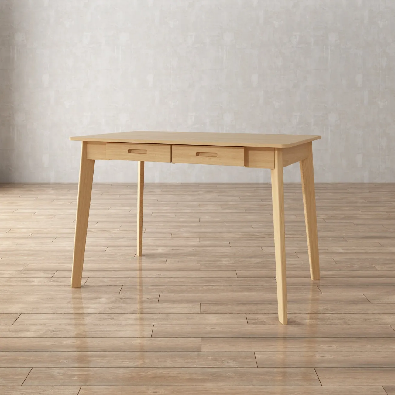 Wooden Minimalist Writing Desk White Study Table for Office 39.4"W