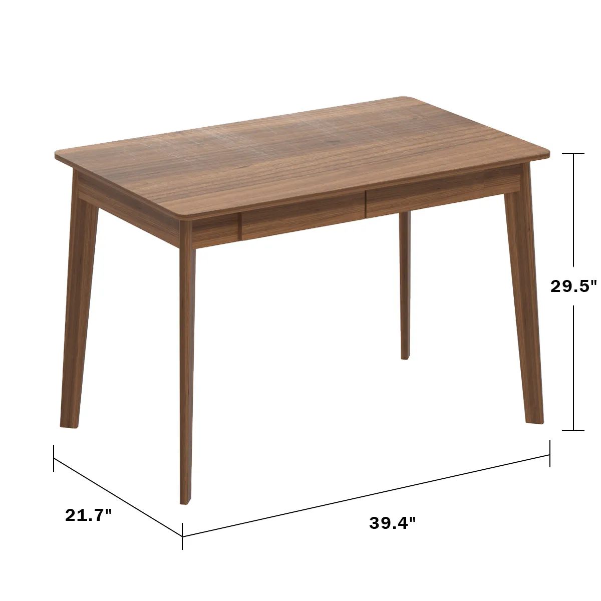 Wooden Minimalist Writing Desk White Study Table for Office 39.4"W