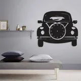 WOODEN VINTAGE CAR WITH CLOCK
