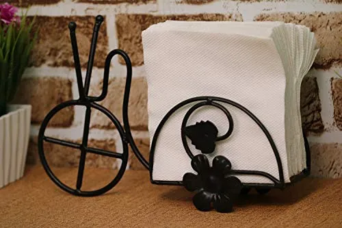 Worthy Shoppee Beautiful Design 1 Compartments Tissue Box & Napkin Holder Rickshaw Design