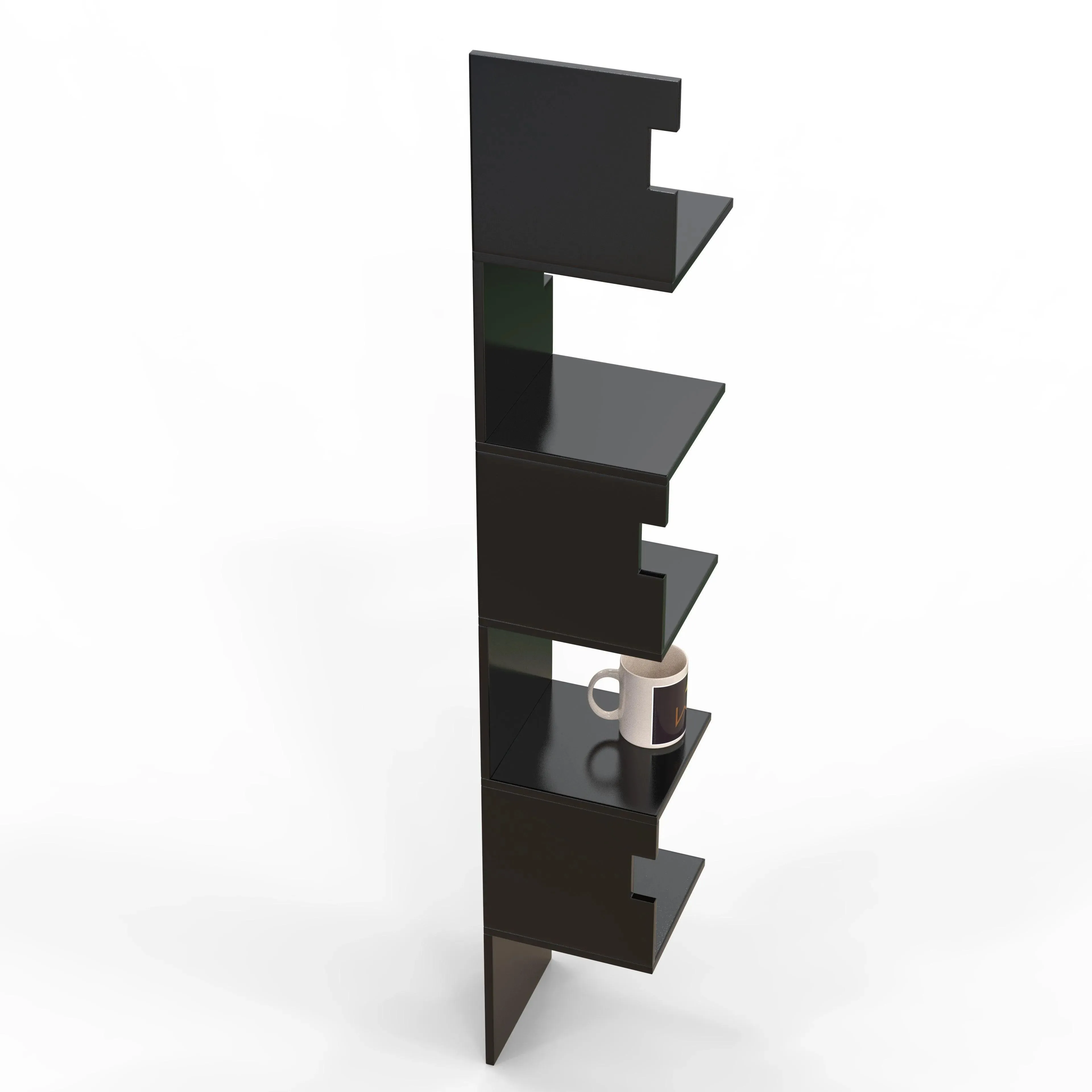 Zig Zag Alzak Floating Corner Shelves