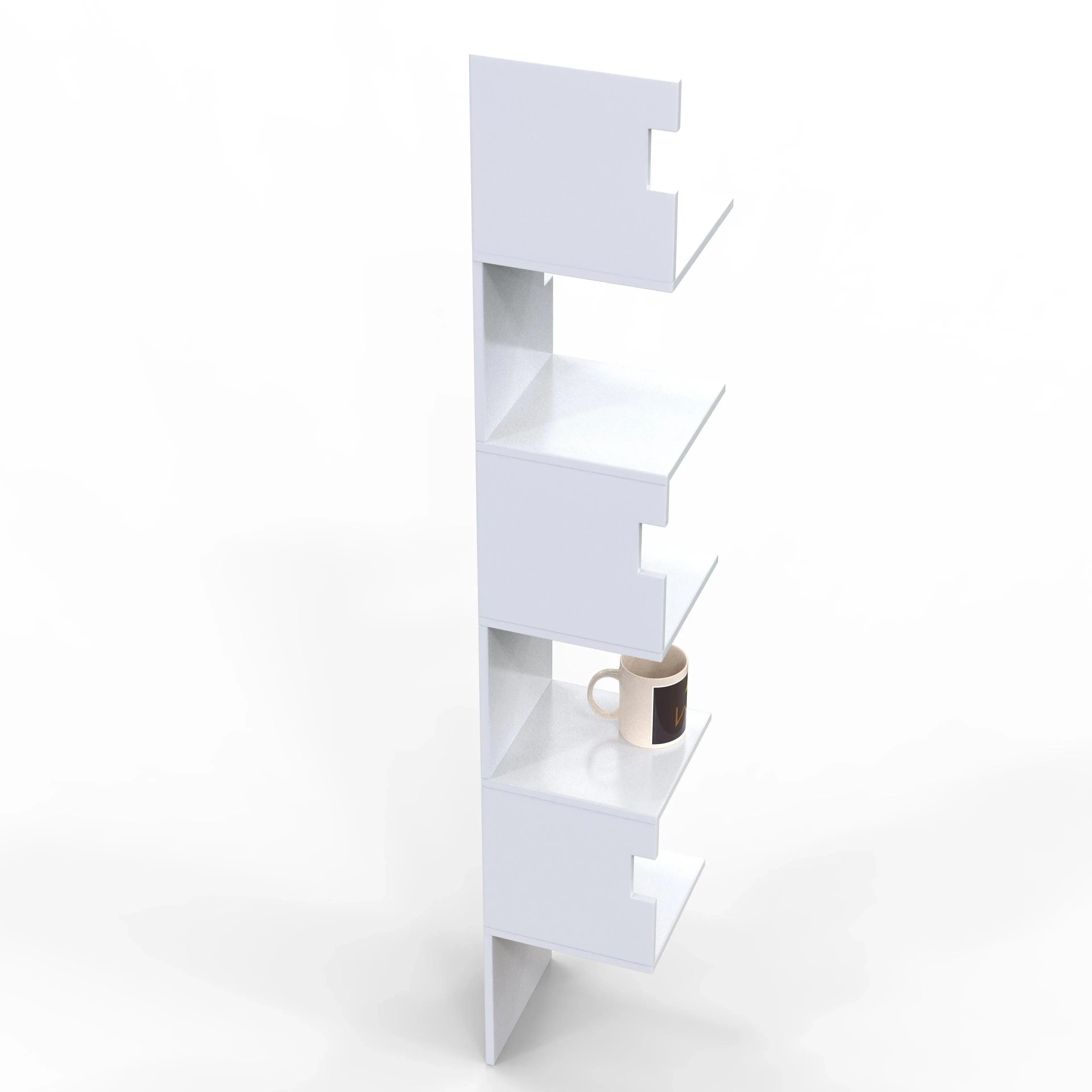 Zig Zag Alzak Floating Corner Shelves