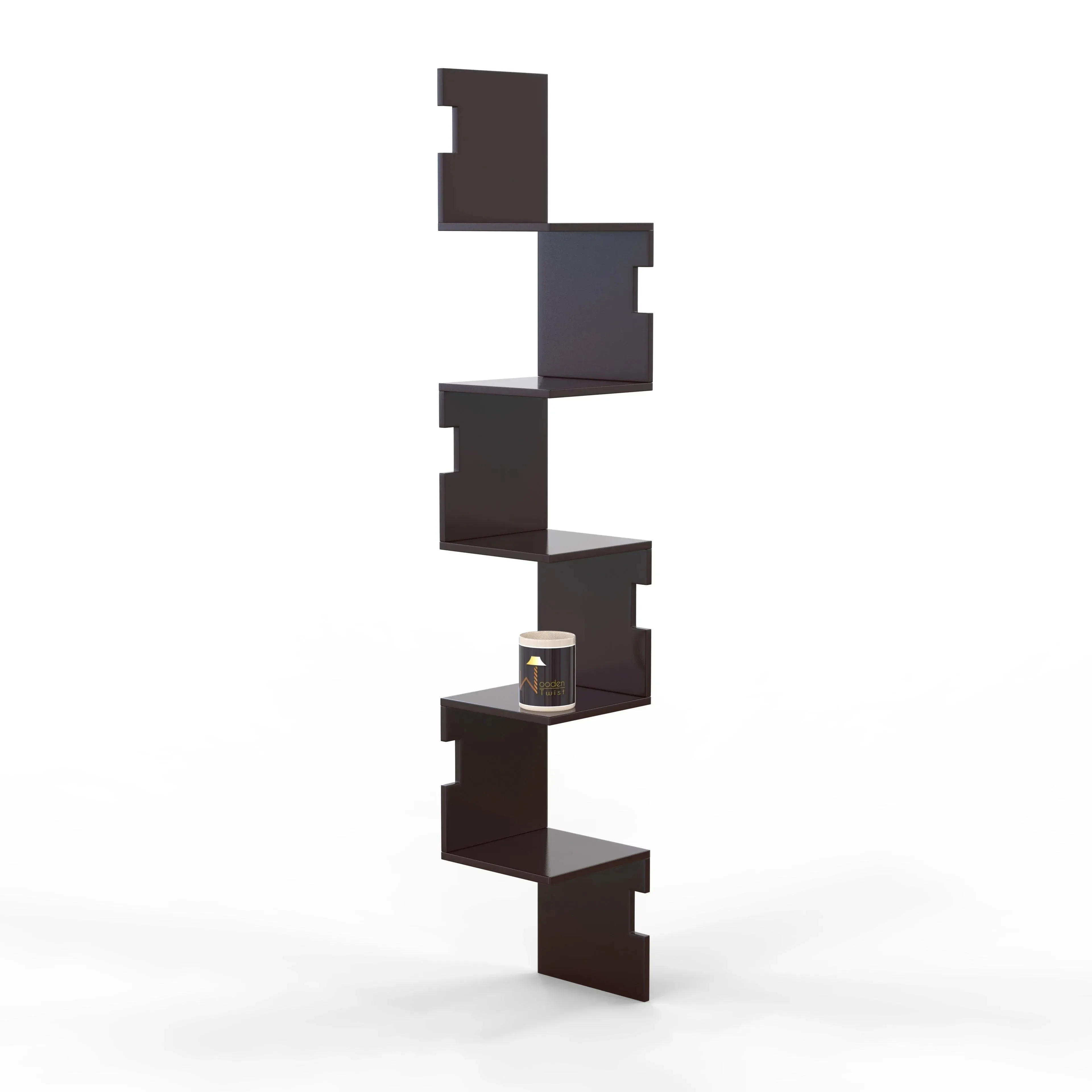 Zig Zag Alzak Floating Corner Shelves