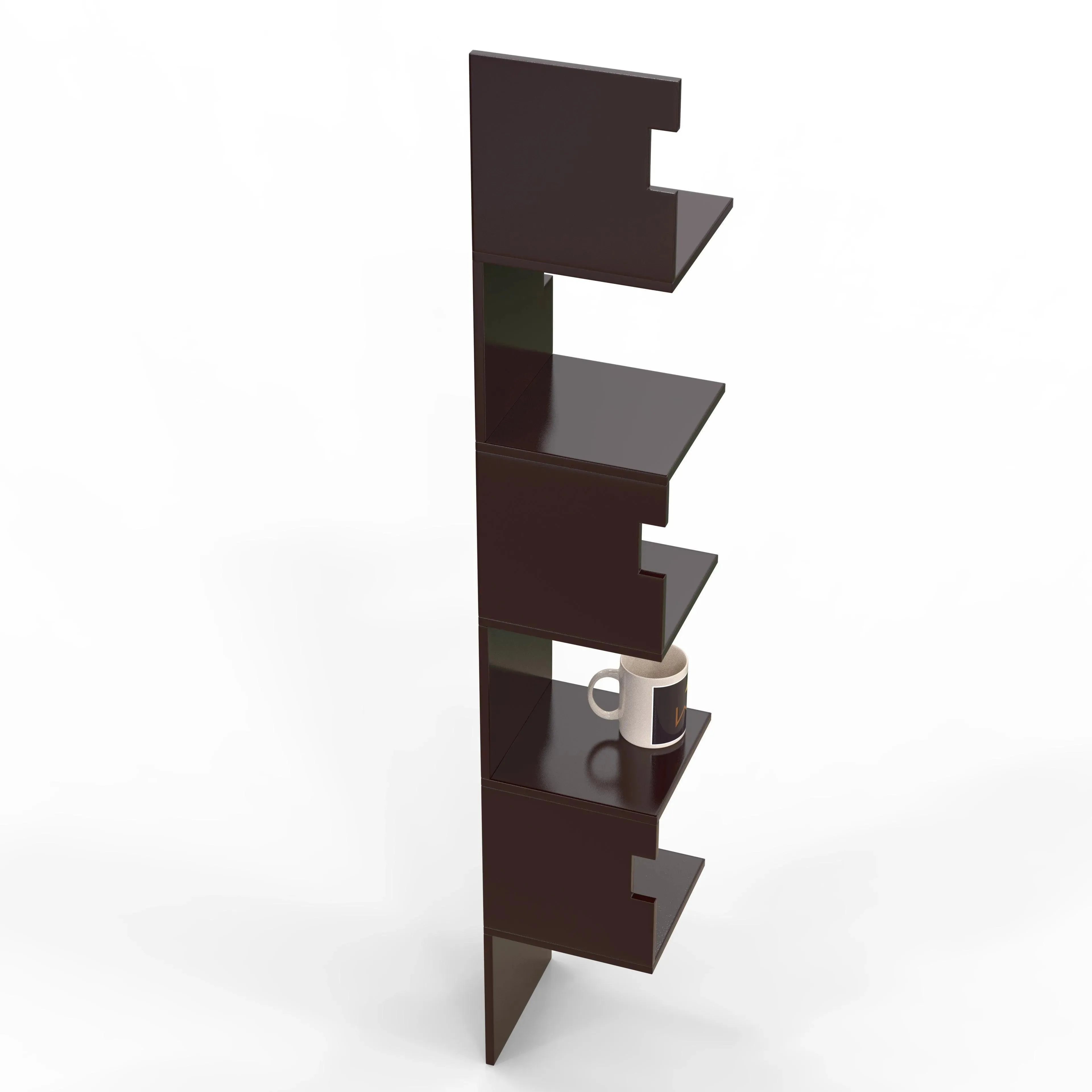 Zig Zag Alzak Floating Corner Shelves