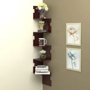 Zig Zag Alzak Floating Corner Shelves