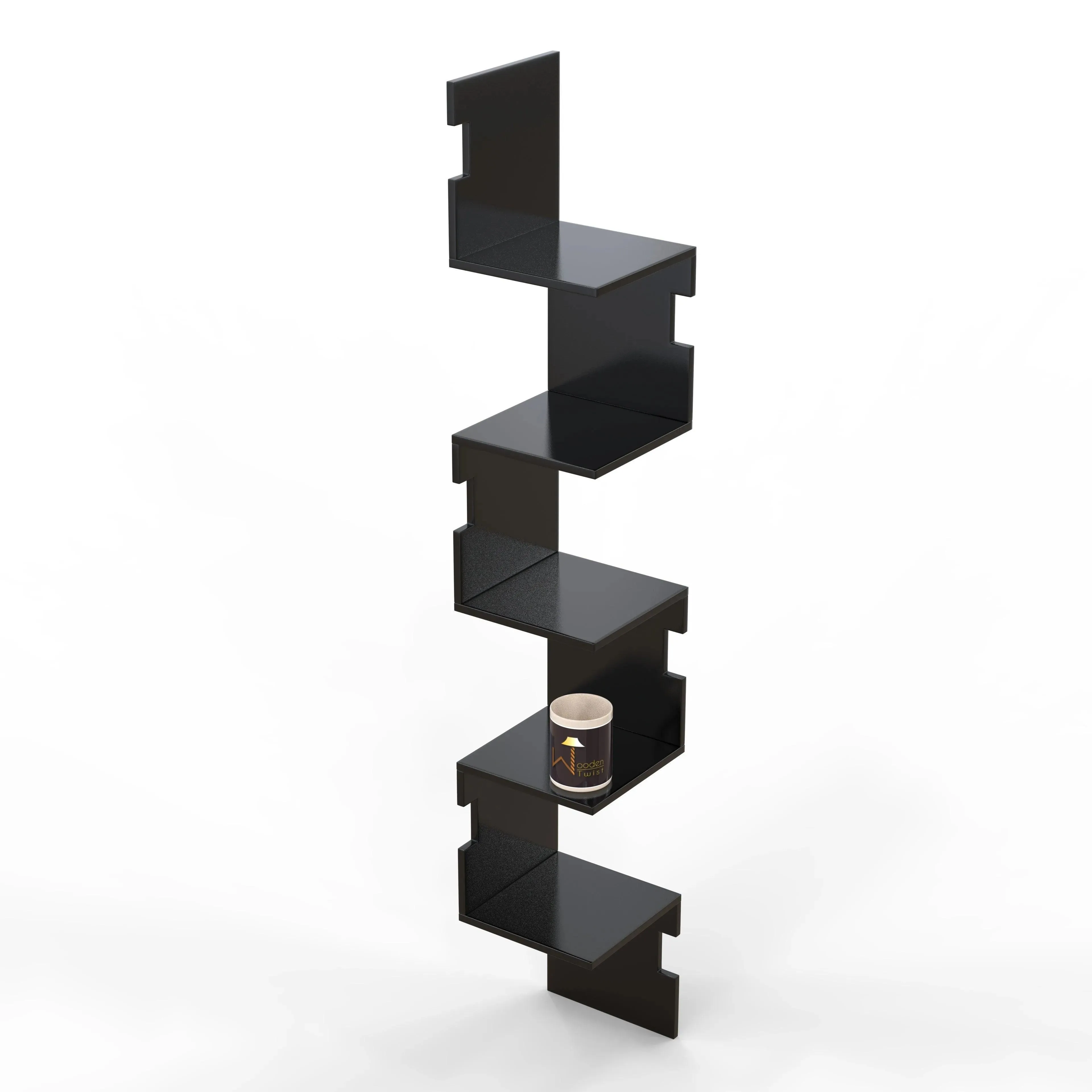 Zig Zag Alzak Floating Corner Shelves