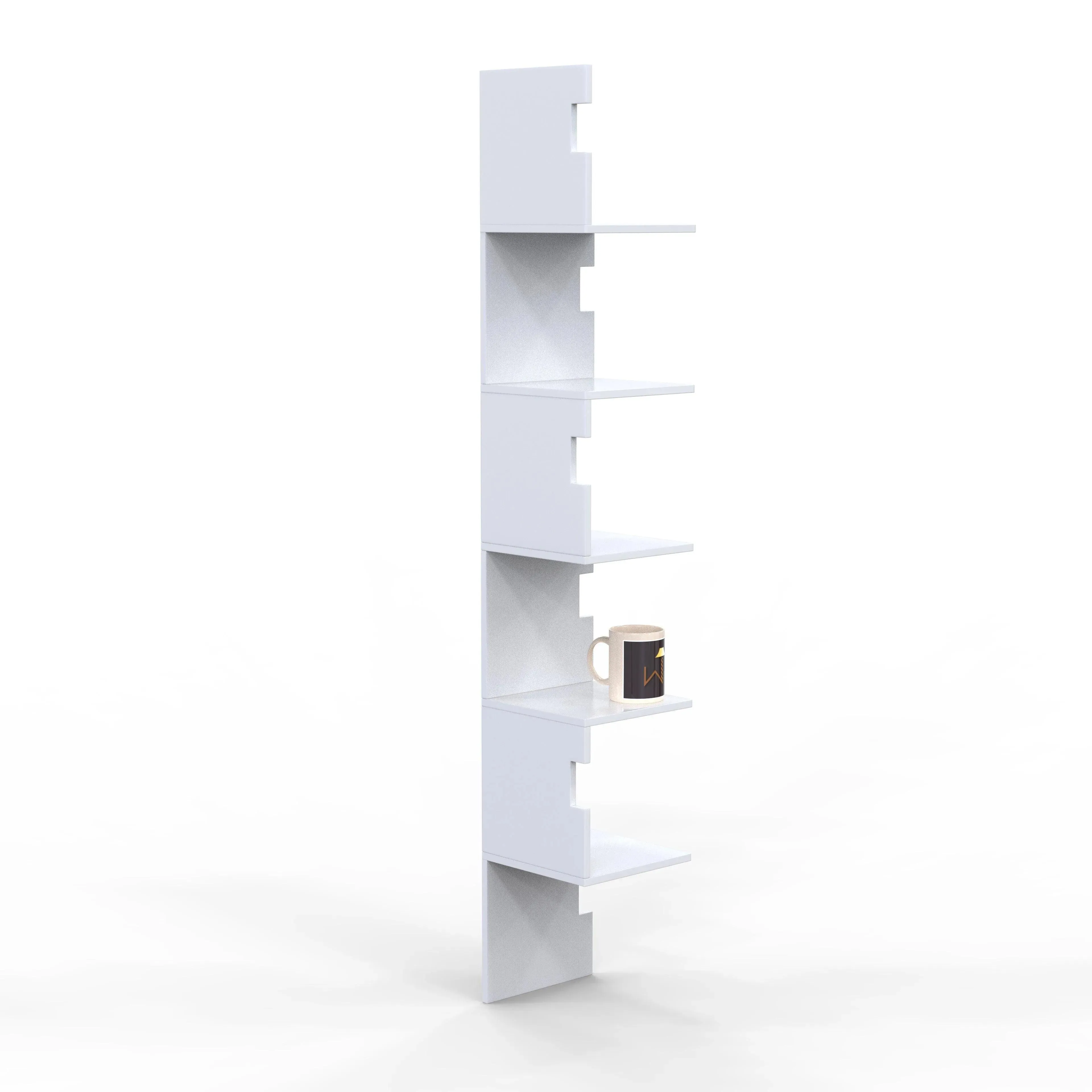 Zig Zag Alzak Floating Corner Shelves