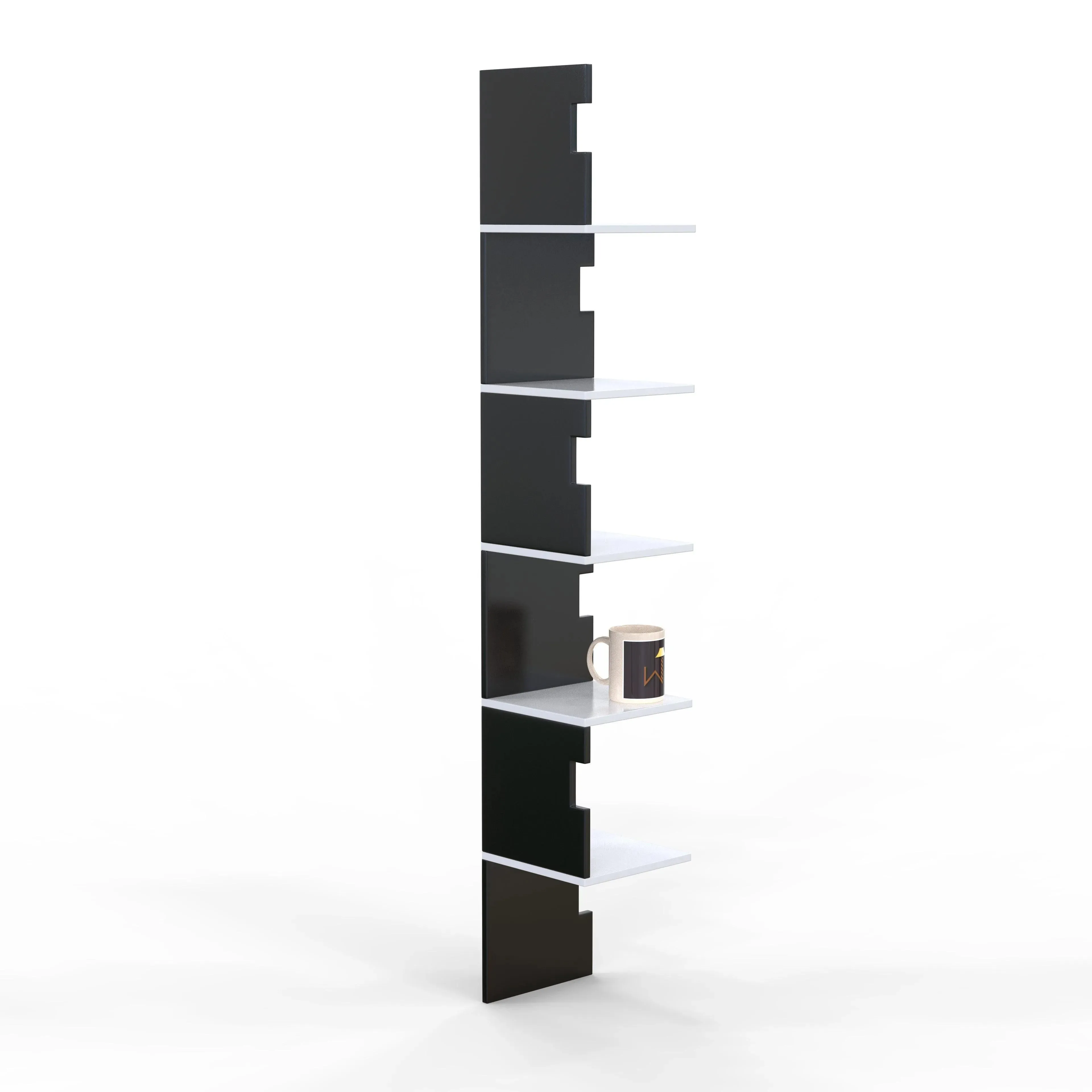 Zig Zag Alzak Floating Corner Shelves