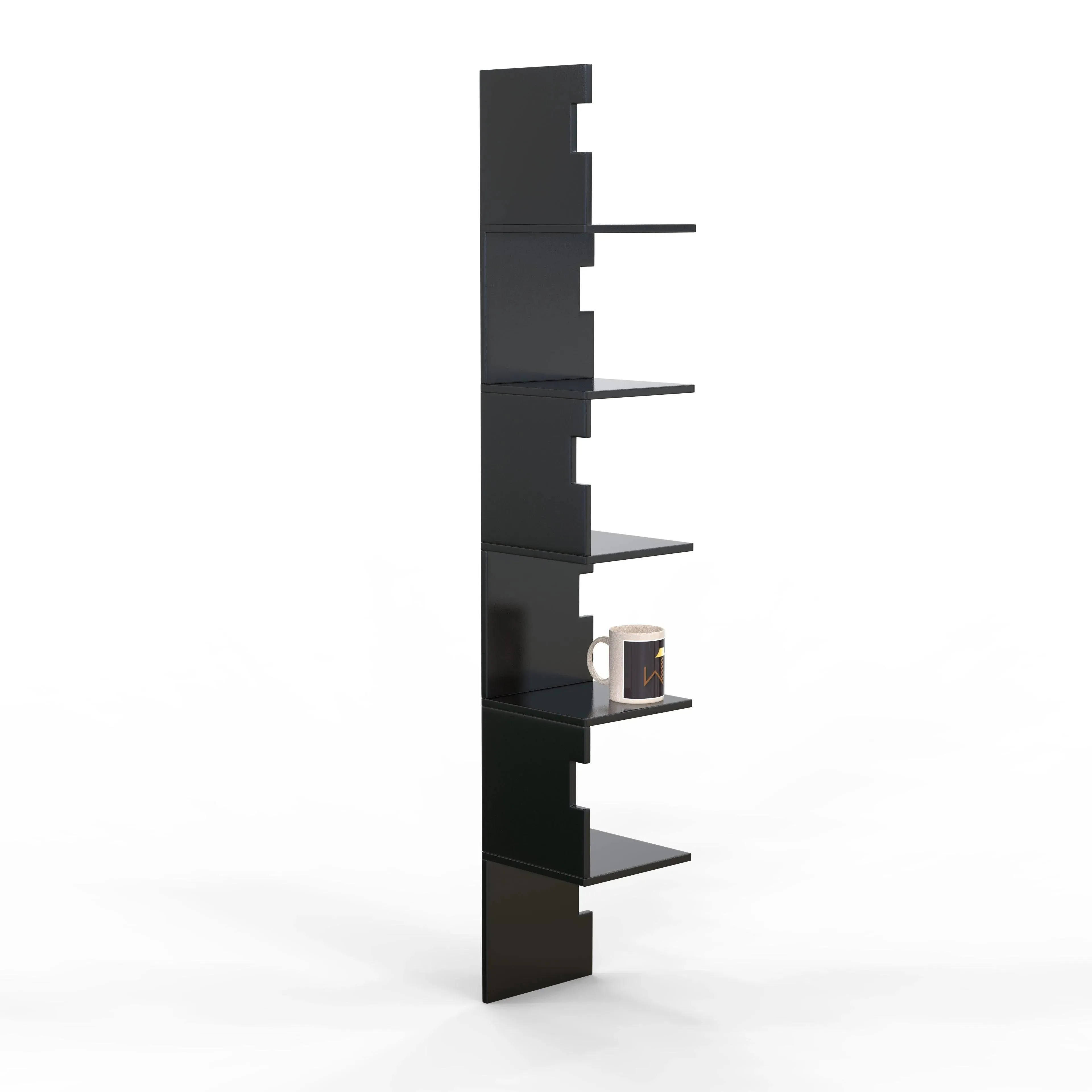 Zig Zag Alzak Floating Corner Shelves