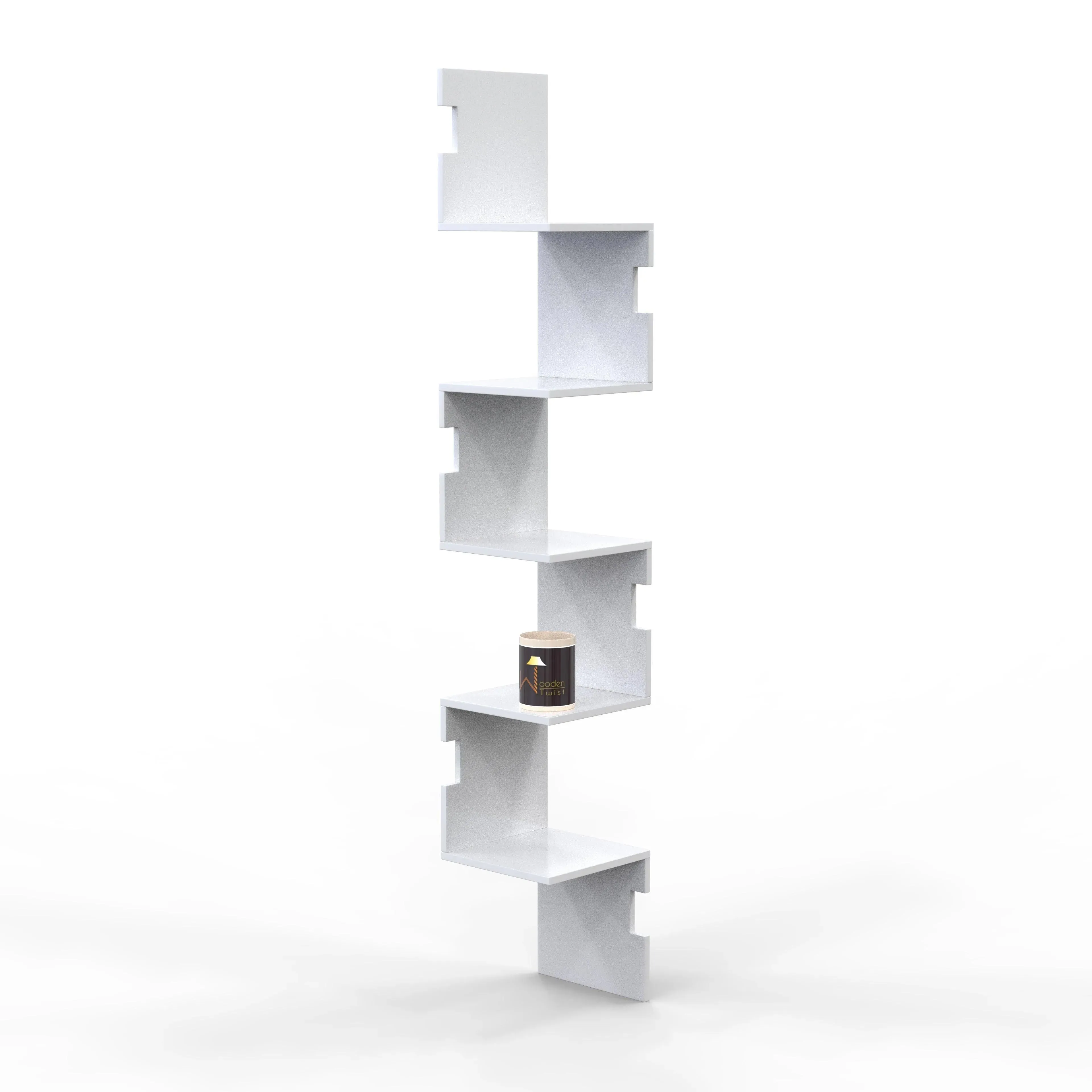 Zig Zag Alzak Floating Corner Shelves