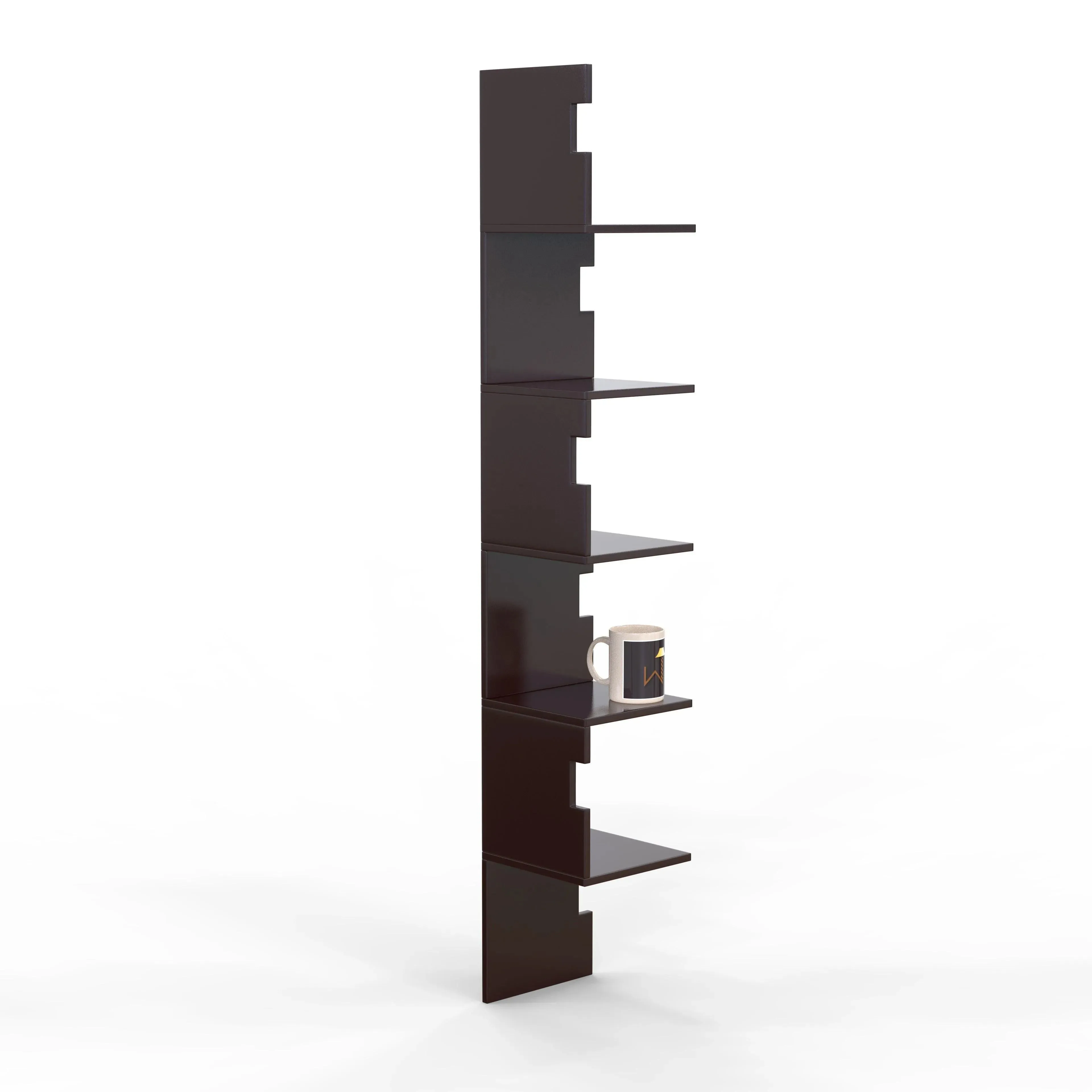 Zig Zag Alzak Floating Corner Shelves