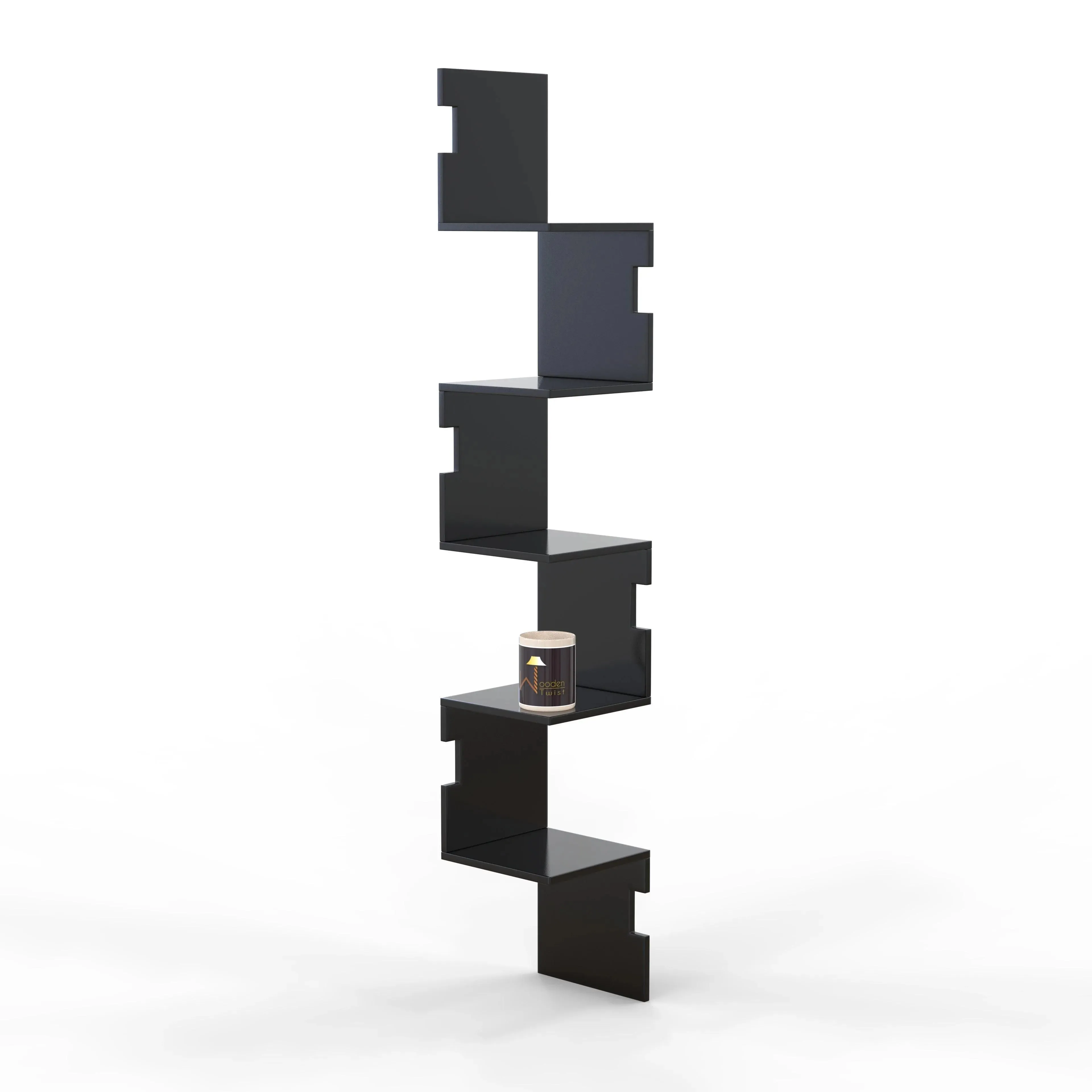 Zig Zag Alzak Floating Corner Shelves