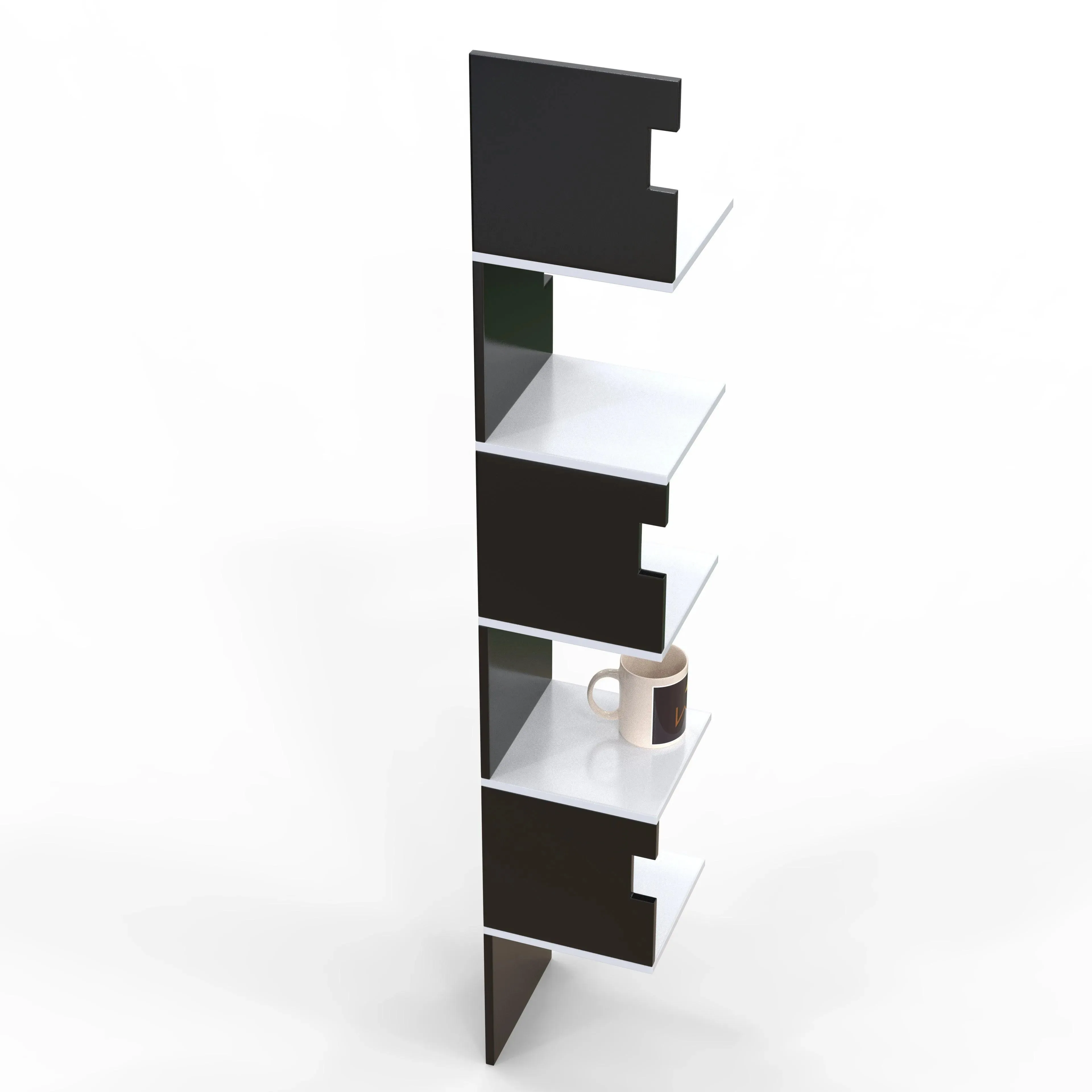 Zig Zag Alzak Floating Corner Shelves